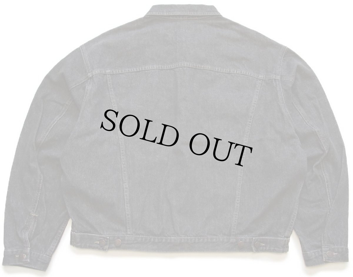 画像2: 90s イタリア製 BENETTONベネトン 先染め ブラック デニムジャケット 54 (2)