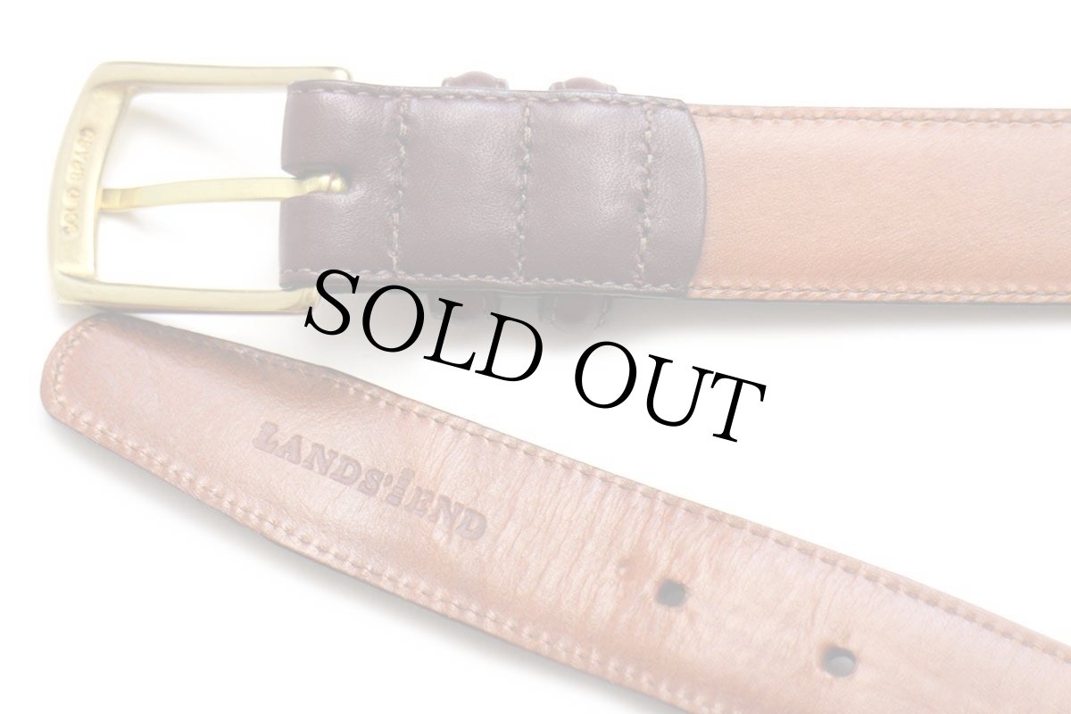 画像3: 90s USA製 LANDS'ENDランズエンド レザーベルト バーガンディ 36/90 (3)