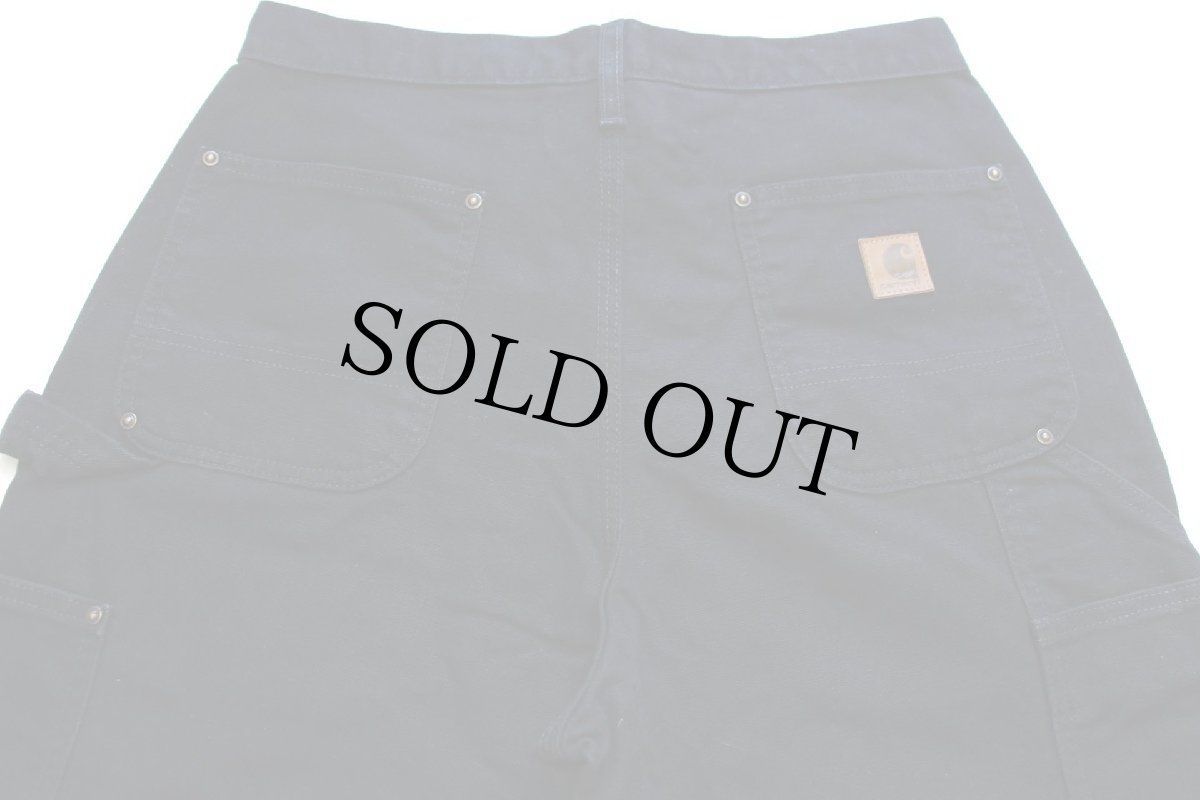 画像5: メキシコ製 carharttカーハート ダブルニー ダック地 ペインターパンツ 黒 w30 L32 (5)