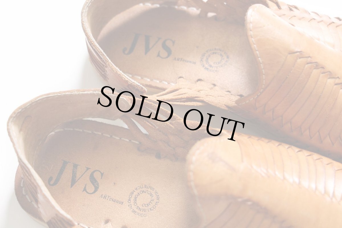 画像6: メキシコ製 JVS 編み込み レザー ワラチ サンダル 茶 7 (6)