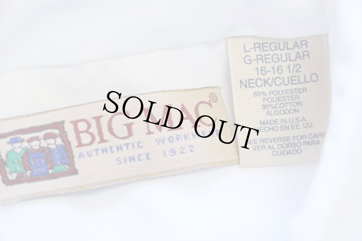 画像4: 90s USA製 BIGMACビッグマック 無地 ワークシャツ 白 L-R (4)