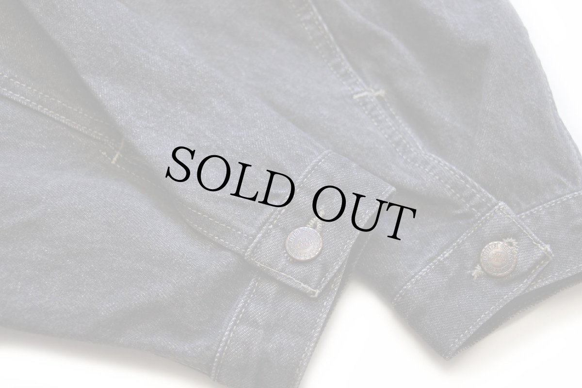 画像6: 90s イタリア製 BENETTONベネトン 先染め ブラック デニムジャケット 54 (6)