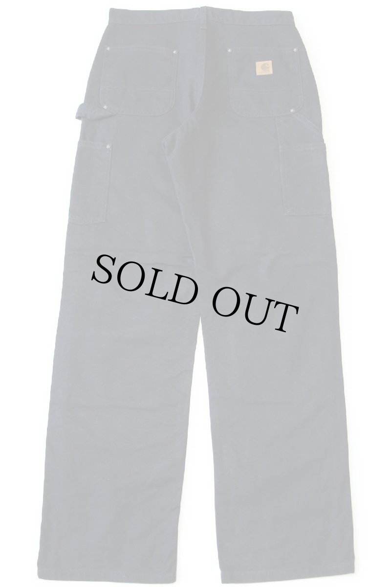 画像3: メキシコ製 carharttカーハート ダブルニー ダック地 ペインターパンツ 黒 w30 L32 (3)