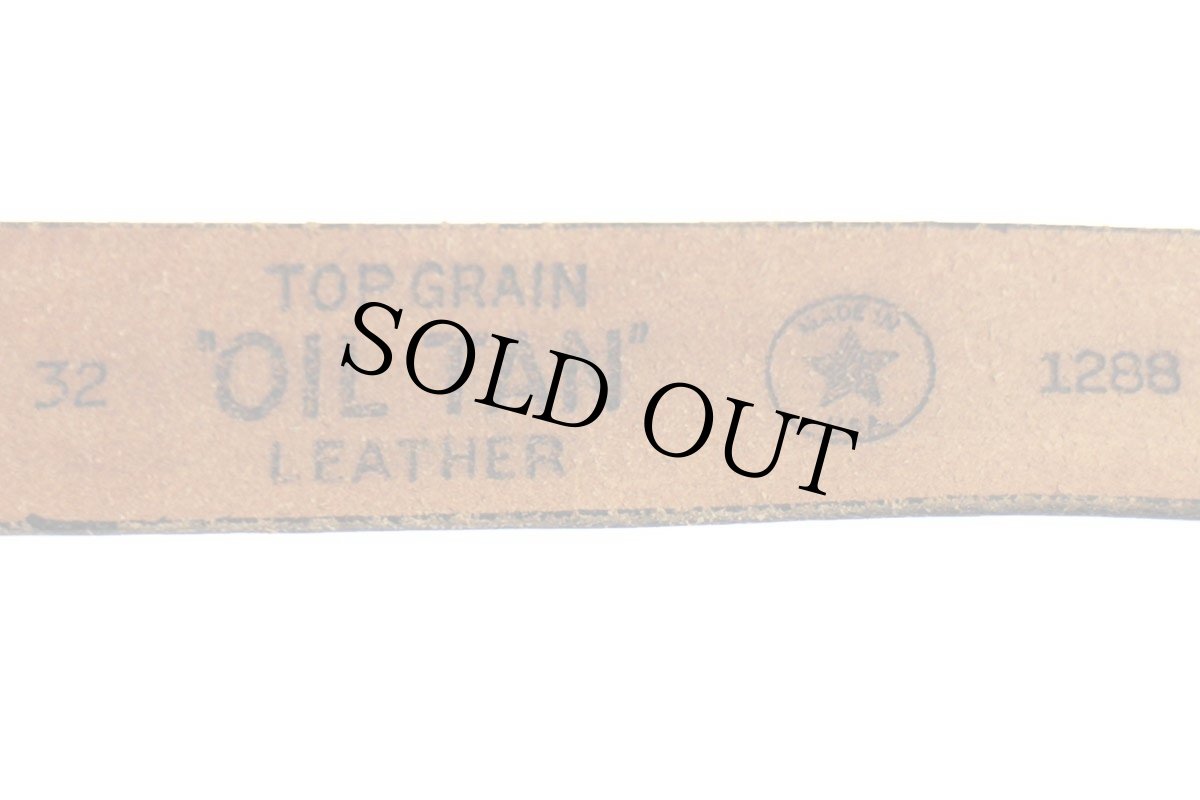 画像4: 80s USA製 TOP GRAIN OIL TAN レザーベルト 黒 32 (4)