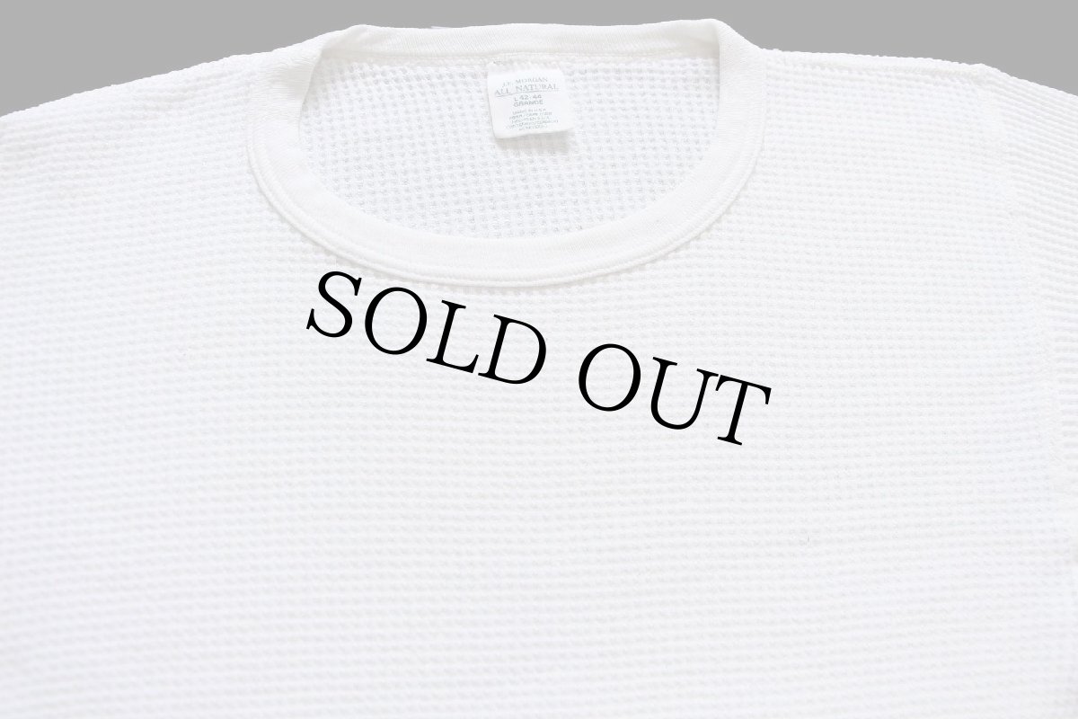 画像4: 90s USA製 J.E.MORGAN コットン サーマルシャツ ナチュラル L (4)