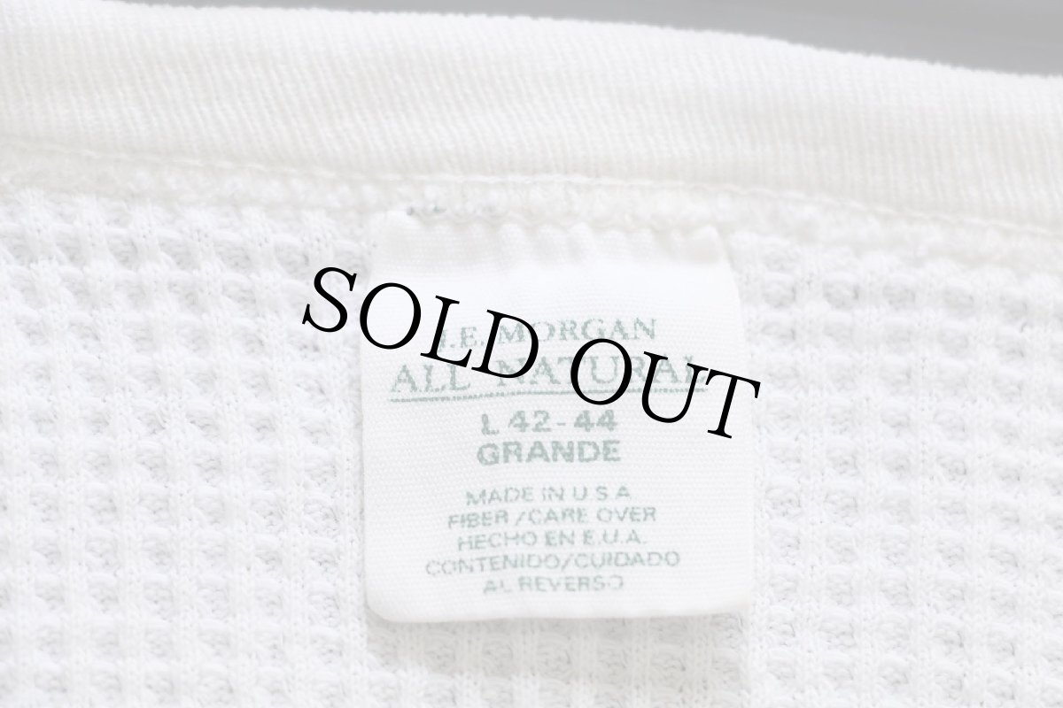 画像5: 90s USA製 J.E.MORGAN コットン サーマルシャツ ナチュラル L (5)