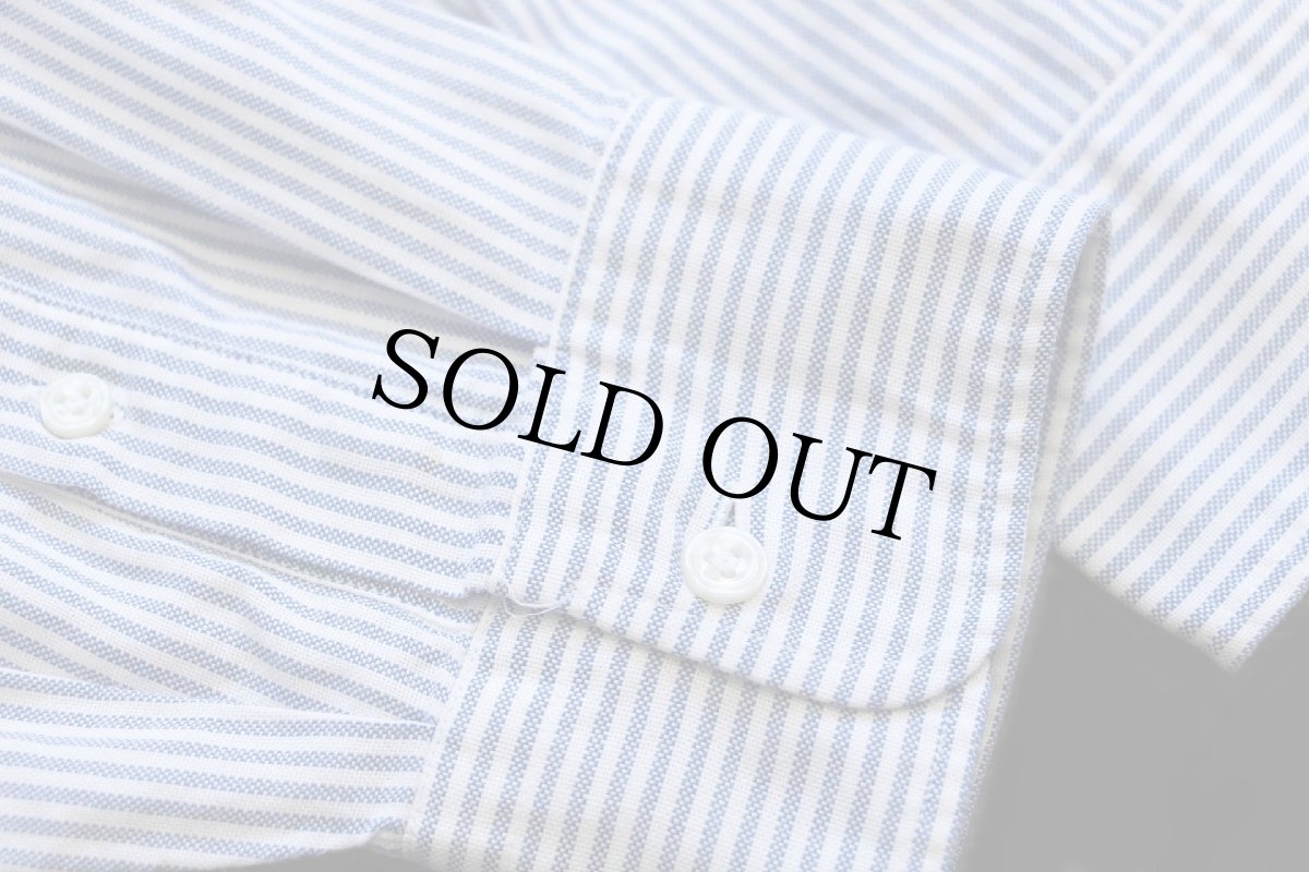 画像6: 80s USA製 BURDINE'S By Hathaway ストライプ ボタンダウン オックスフォード コットンシャツ サックス×白 16.5 (6)