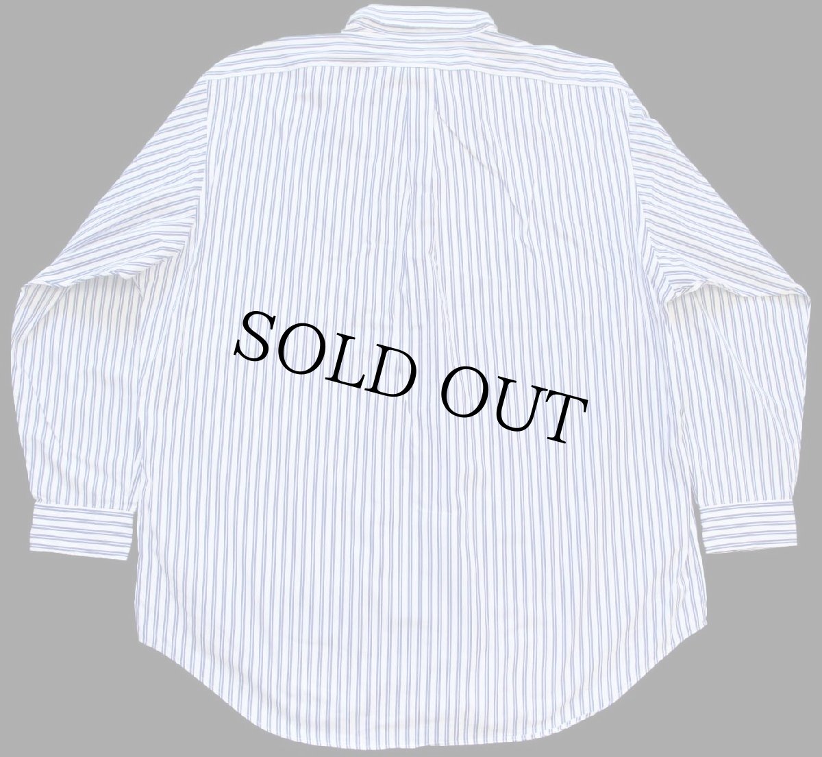 画像2: 90s ラルフローレン CLASSIC FIT ストライプ ボタンダウン コットンシャツ 白×青 17.5 (2)
