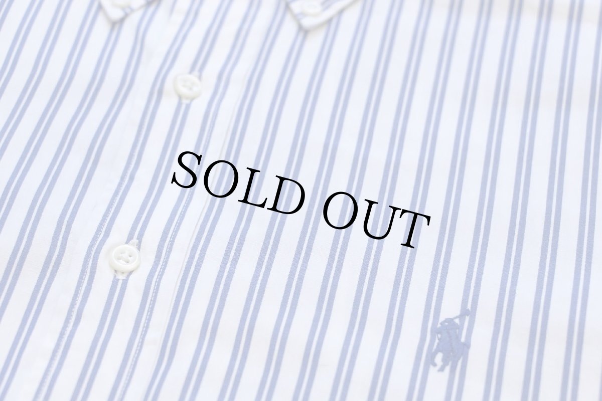 画像5: 90s ラルフローレン CLASSIC FIT ストライプ ボタンダウン コットンシャツ 白×青 17.5 (5)