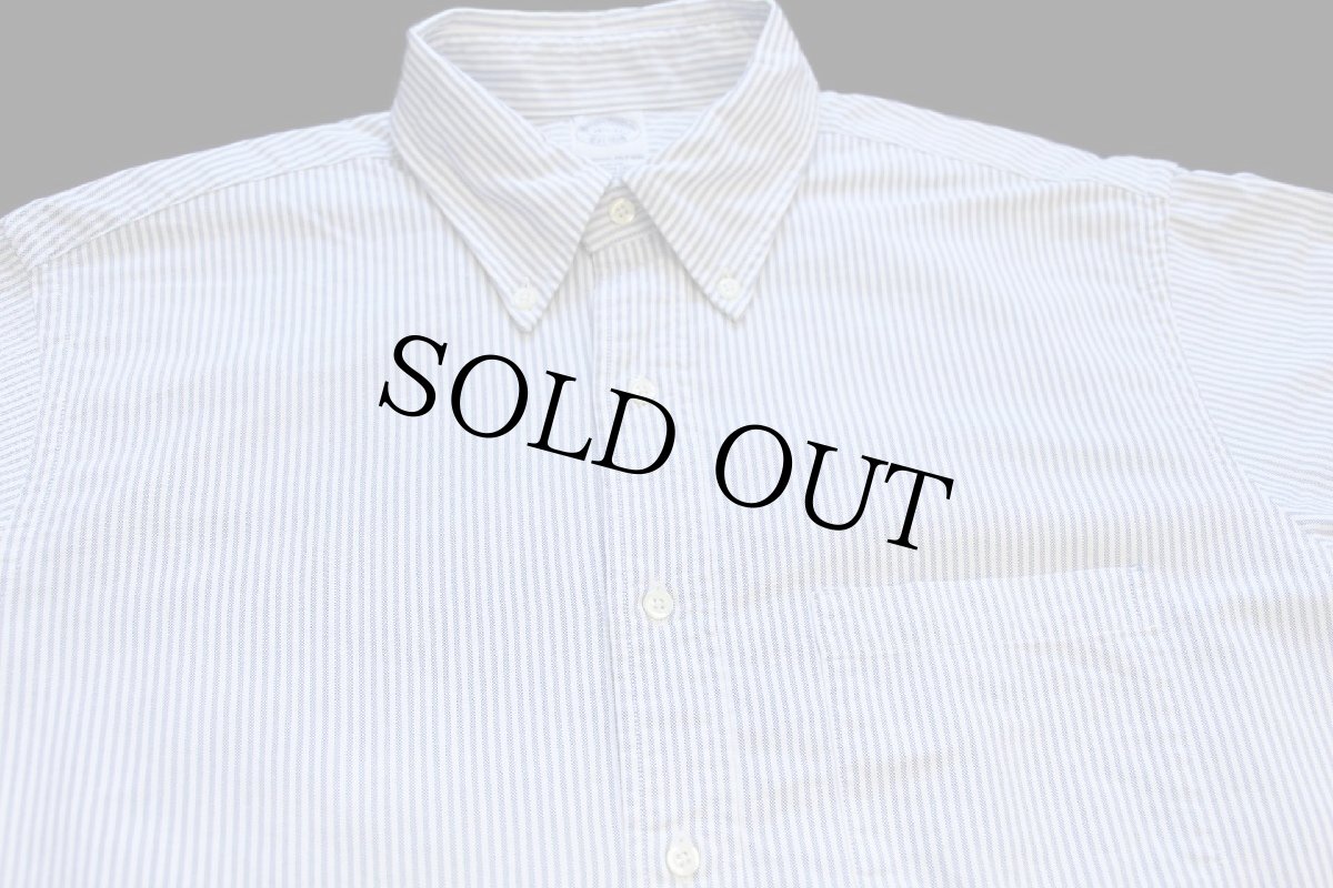 画像3: 90s USA製 Brooks Brothersブルックスブラザーズ ストライプ ボタンダウン オックスフォード スーピマ コットンシャツ サックス×白 16.5 (3)