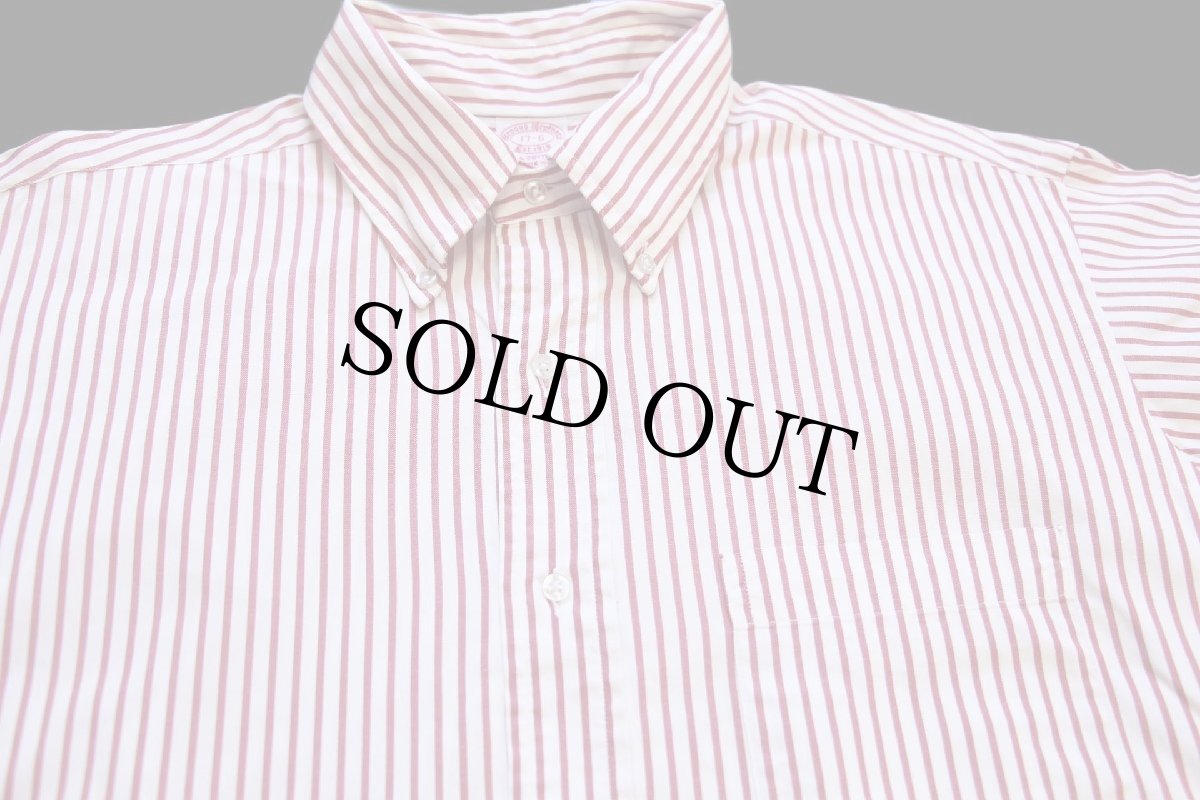 画像3: 90s USA製 Brooks Brothersブルックスブラザーズ ストライプ ボタンダウン コットンシャツ 赤×白 17-6 (3)