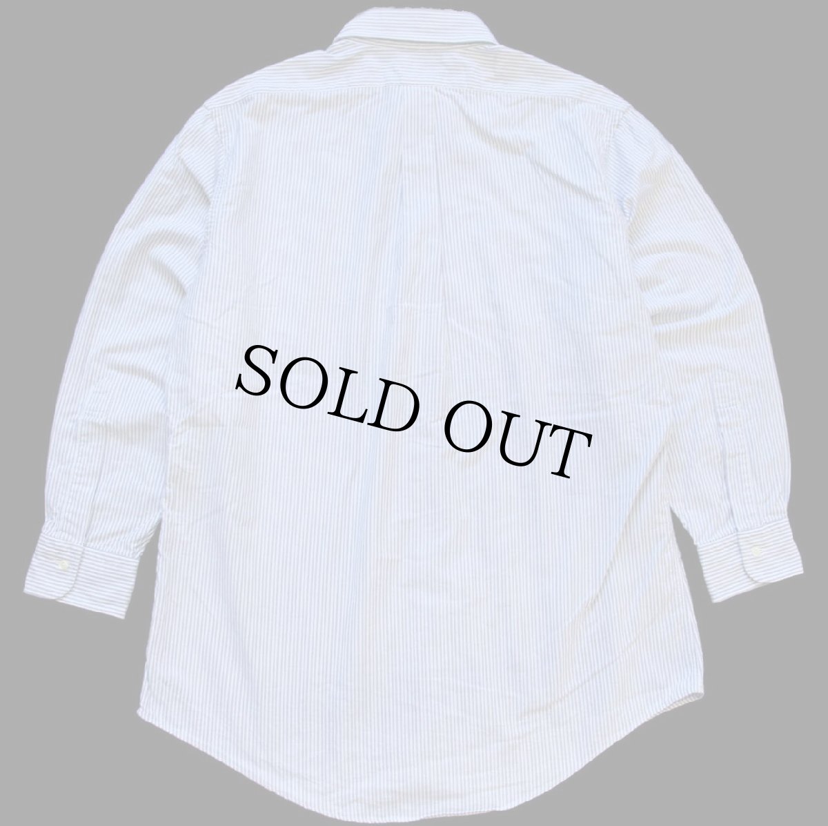画像2: 90s USA製 Brooks Brothersブルックスブラザーズ ストライプ ボタンダウン オックスフォード スーピマ コットンシャツ サックス×白 16.5 (2)