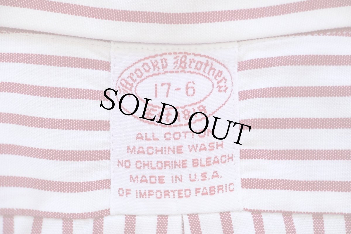 画像4: 90s USA製 Brooks Brothersブルックスブラザーズ ストライプ ボタンダウン コットンシャツ 赤×白 17-6 (4)