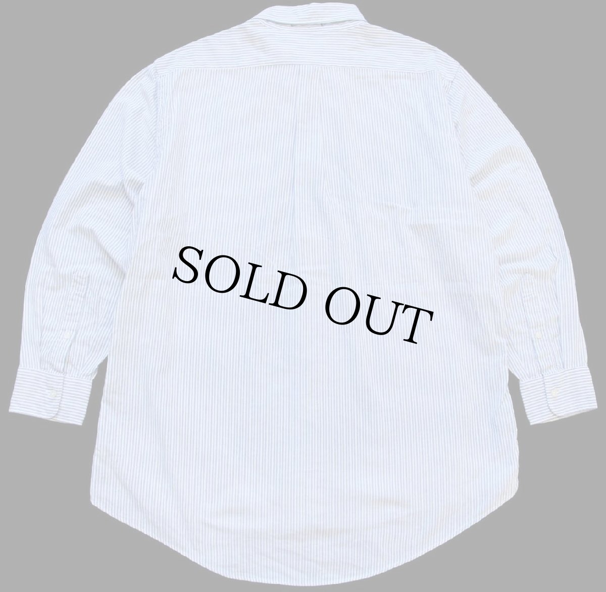 画像2: 80s USA製 BURDINE'S By Hathaway ストライプ ボタンダウン オックスフォード コットンシャツ サックス×白 16.5 (2)