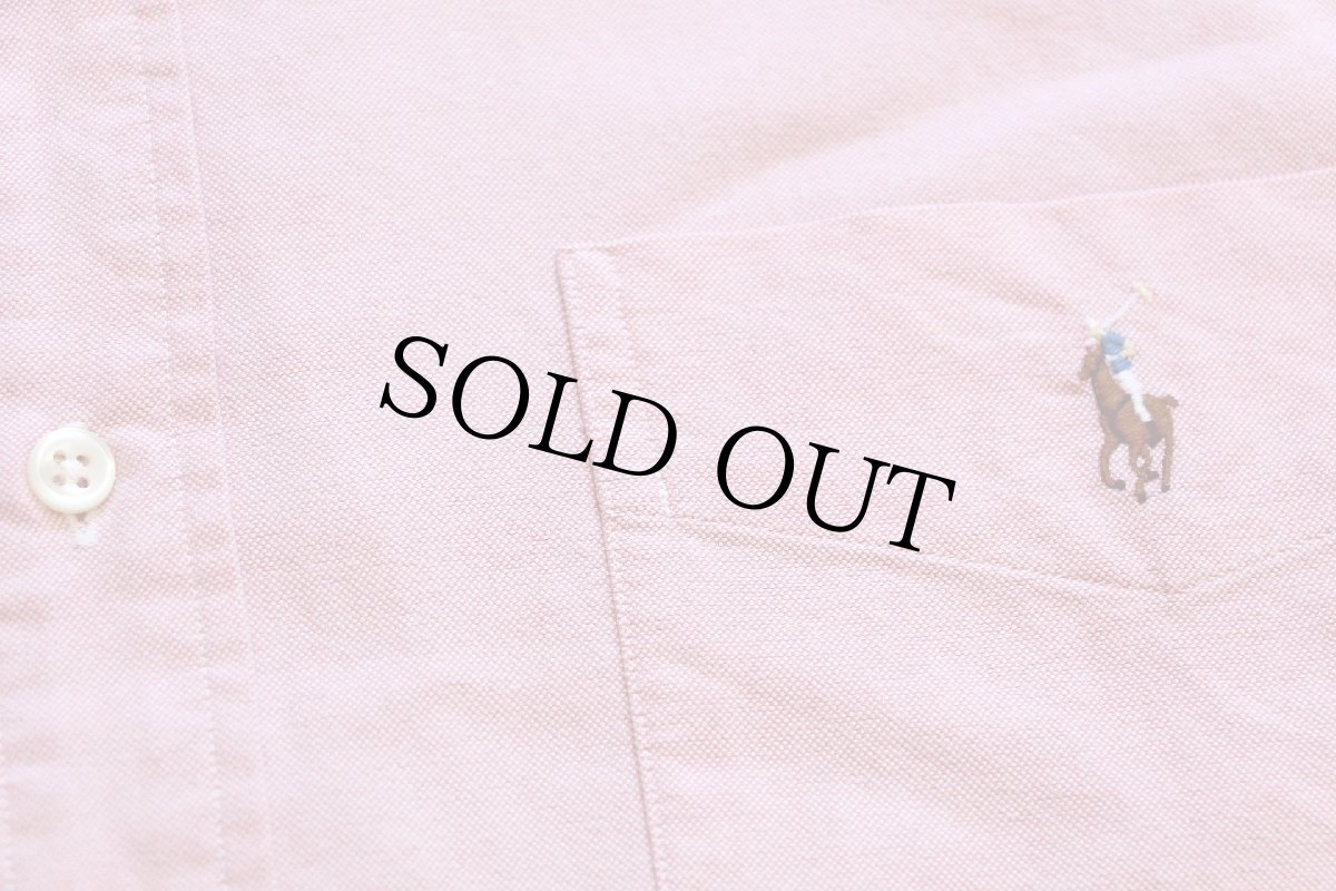 画像5: 00s ラルフローレン BIG SHIRT ワンポイント ポケット付き ボタンダウン オックスフォード コットンシャツ ピンク L (5)