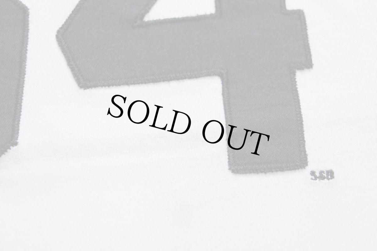 画像4: 80s 54 ナンバリング アップリケ ツートン 切り替え コットン アスレチックTシャツ 白×青 (4)