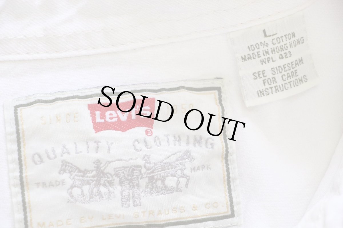 画像4: 90s Levi'sリーバイス カラーデニム ウエスタンシャツ 生成り L★08 (4)