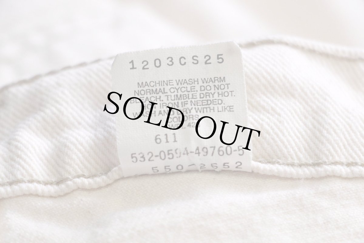 画像7: 90s USA製 Levi'sリーバイス 550 カラーデニムパンツ 生成り w34 L34 (7)