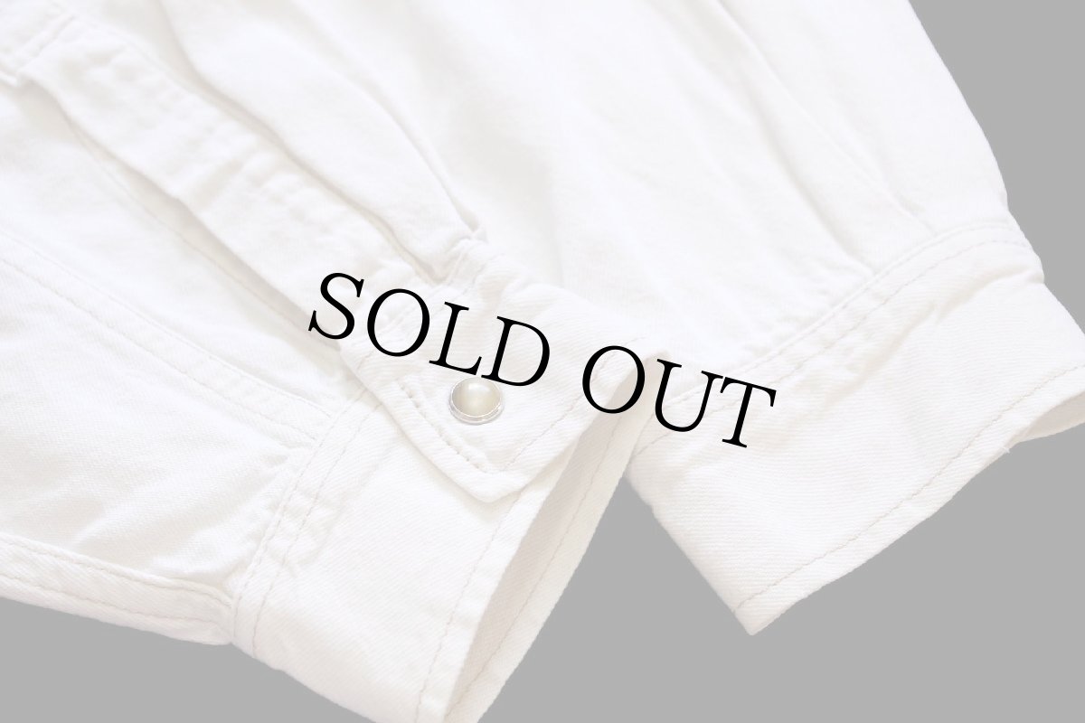 画像6: 90s ポルトガル製 Levi'sリーバイス カラーデニム ウエスタンシャツ 生成り M★06 (6)