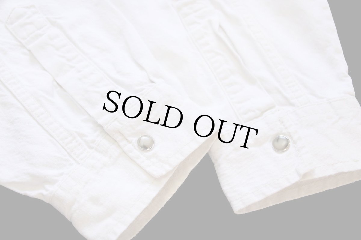 画像5: 90s Levi'sリーバイス カラーデニム ウエスタンシャツ 生成り L★08 (5)