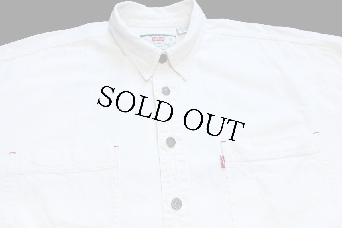 画像3: 90s Levi'sリーバイス カラーデニムシャツ 生成り L★02 (3)