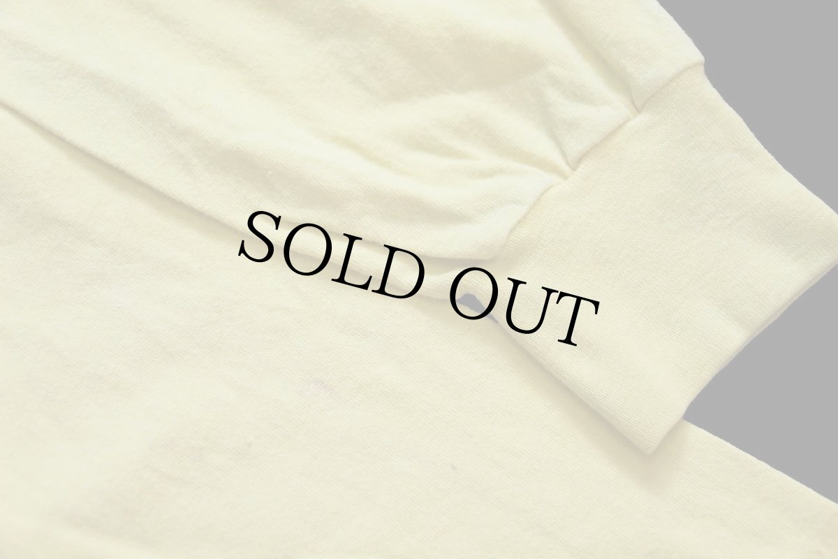 画像7: 80s USA製 Hanes Senior Farewell Week Glassboro State College 胸&袖プリント コットン 長袖Tシャツ 薄黄 L (7)