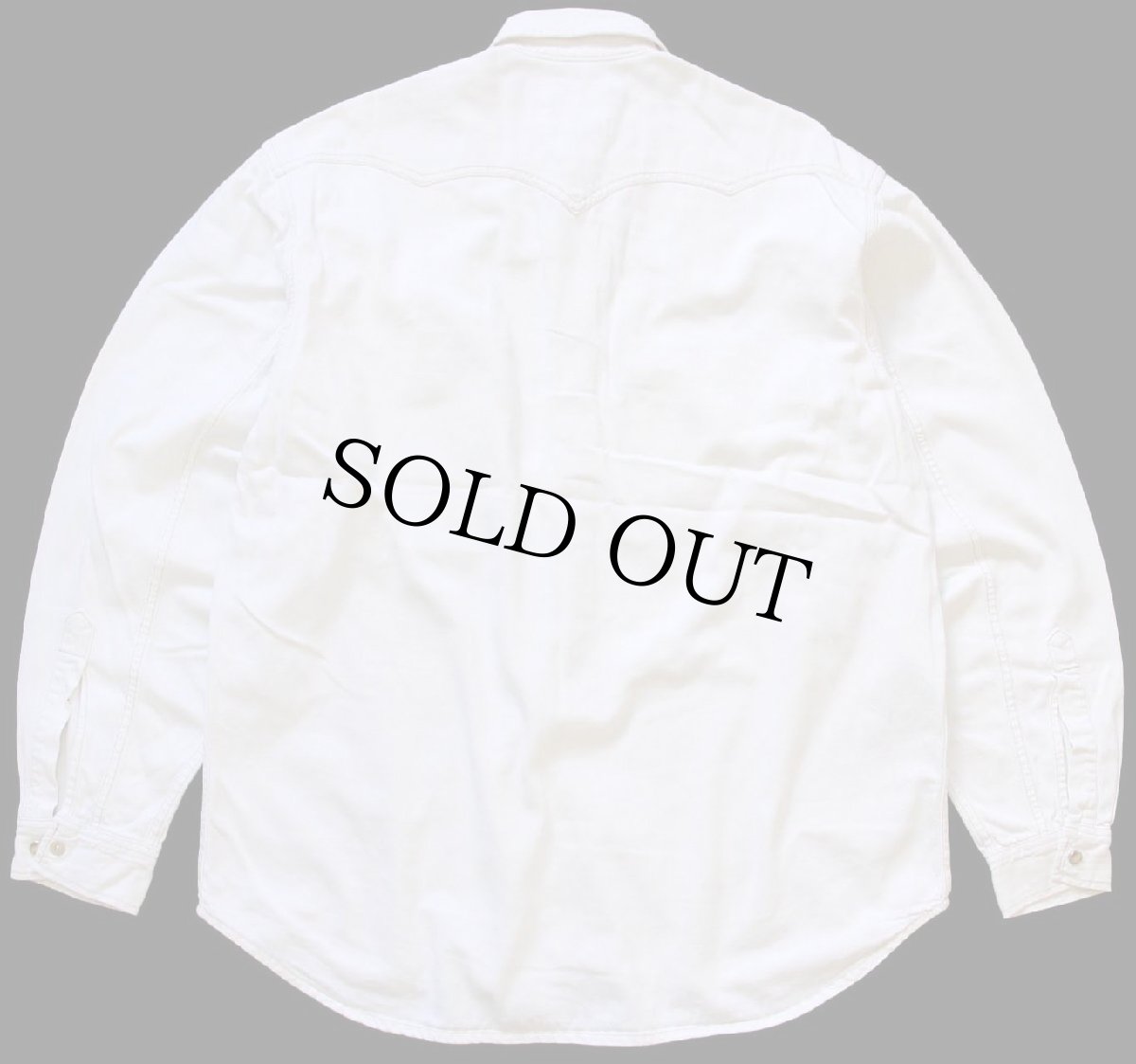 画像2: 90s ポルトガル製 Levi'sリーバイス カラーデニム ウエスタンシャツ 生成り M★06 (2)