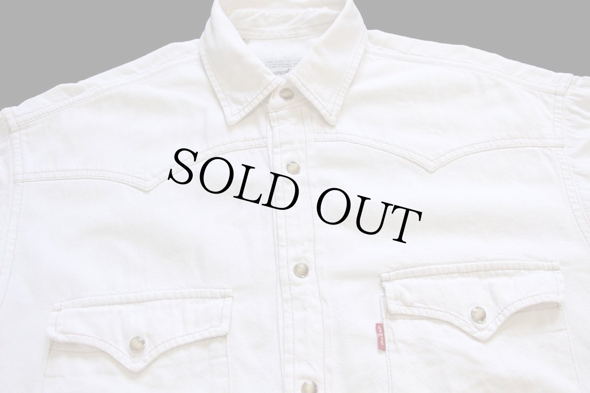 画像3: 90s ポルトガル製 Levi'sリーバイス カラーデニム ウエスタンシャツ 生成り M★06 (3)