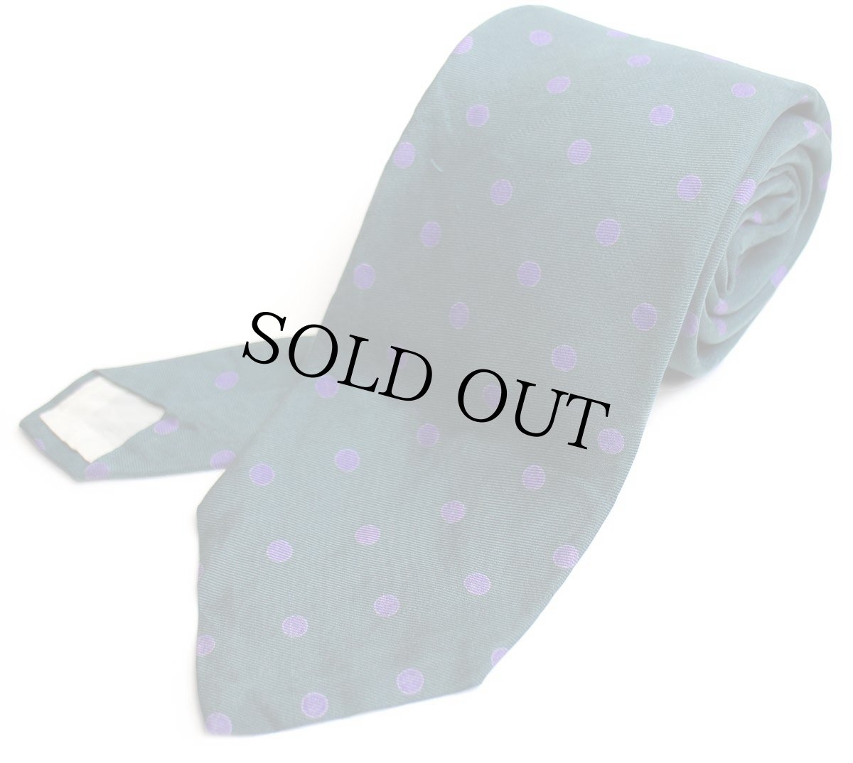 画像1: 80s USA製 BROOKS BROTHERSブルックスブラザーズ MAKERS ドット柄 シルク ネクタイ 深緑 (1)