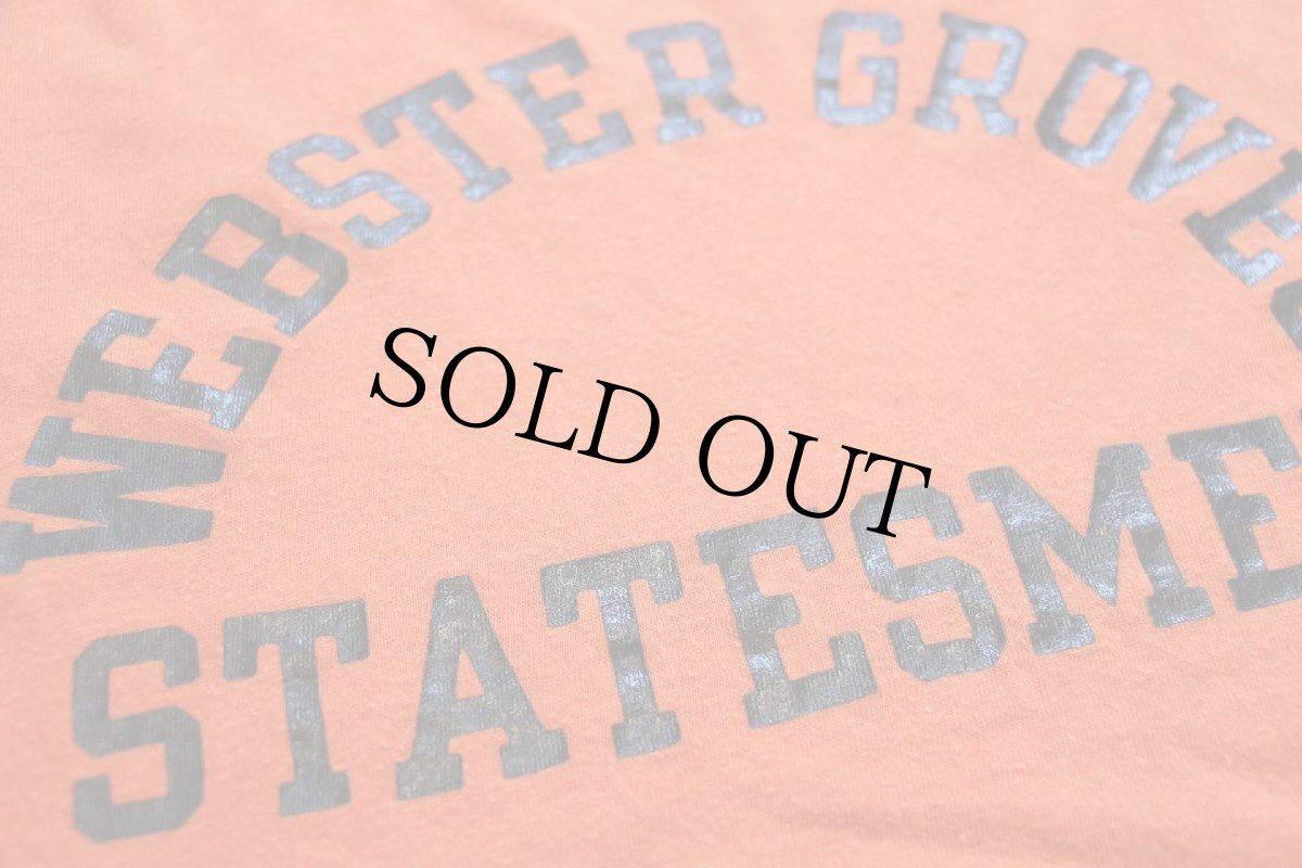 画像4: 70s USA製 Championチャンピオン WEBSTER GROVES STATESMEN コットンTシャツ オレンジ XL (4)
