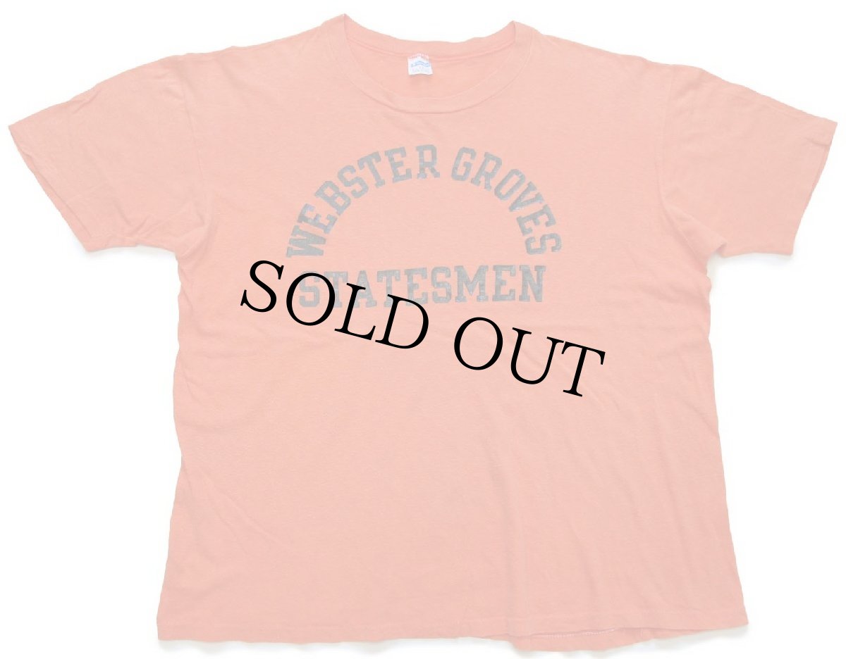 画像2: 70s USA製 Championチャンピオン WEBSTER GROVES STATESMEN コットンTシャツ オレンジ XL (2)