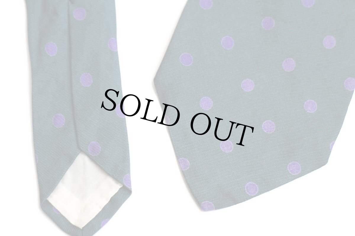 画像4: 80s USA製 BROOKS BROTHERSブルックスブラザーズ MAKERS ドット柄 シルク ネクタイ 深緑 (4)