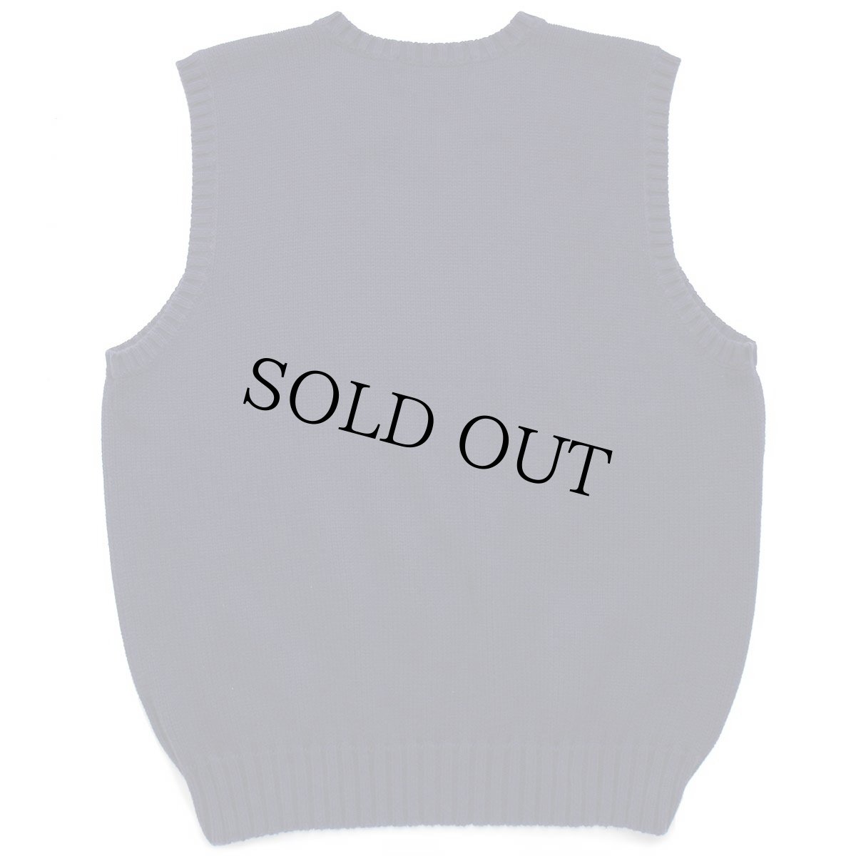 画像2: 90s ポロ ラルフローレン ワンポイント Vネック コットンニット ベスト セーター 紺 L (2)