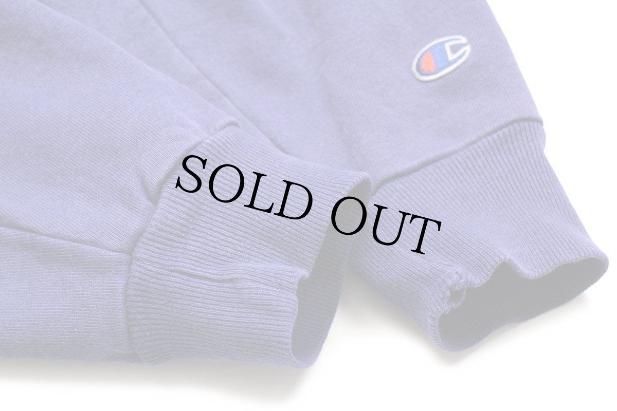 画像5: 90s メキシコ製 Championチャンピオン ワンポイント スクリプト ロゴ刺繍 前V スウェット ナス紺 M (5)