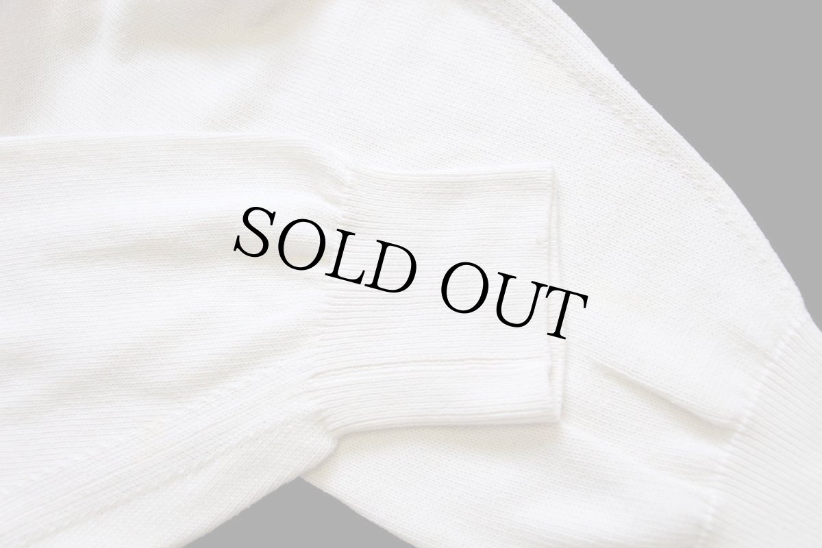 画像7: スコットランド製 BALLANTYNE 無地 Sea Island Cotton コットンニット カーディガン ナチュラル 50 (7)