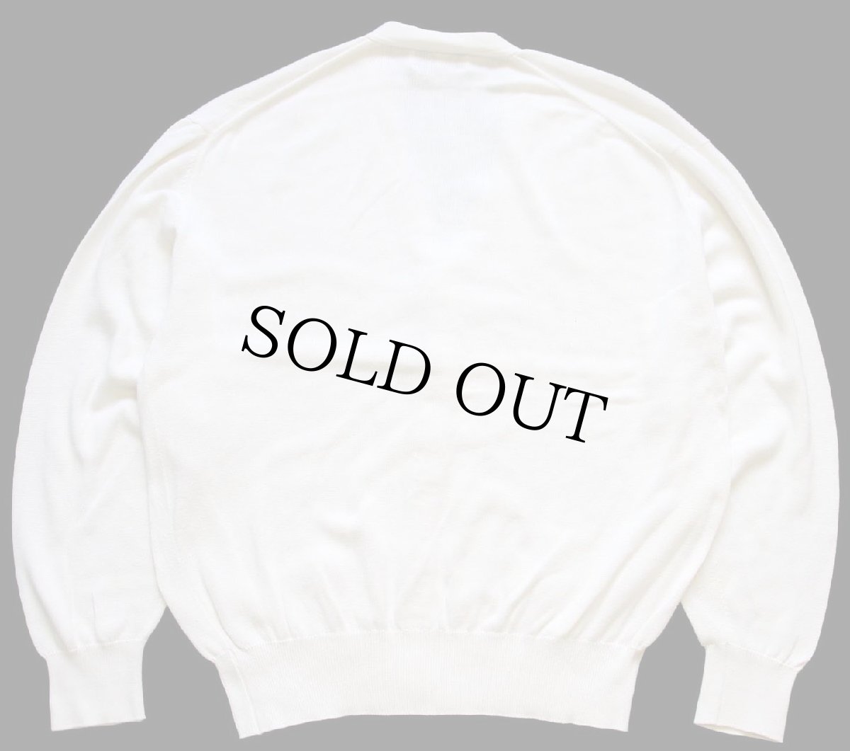 画像2: スコットランド製 BALLANTYNE 無地 Sea Island Cotton コットンニット カーディガン ナチュラル 50 (2)