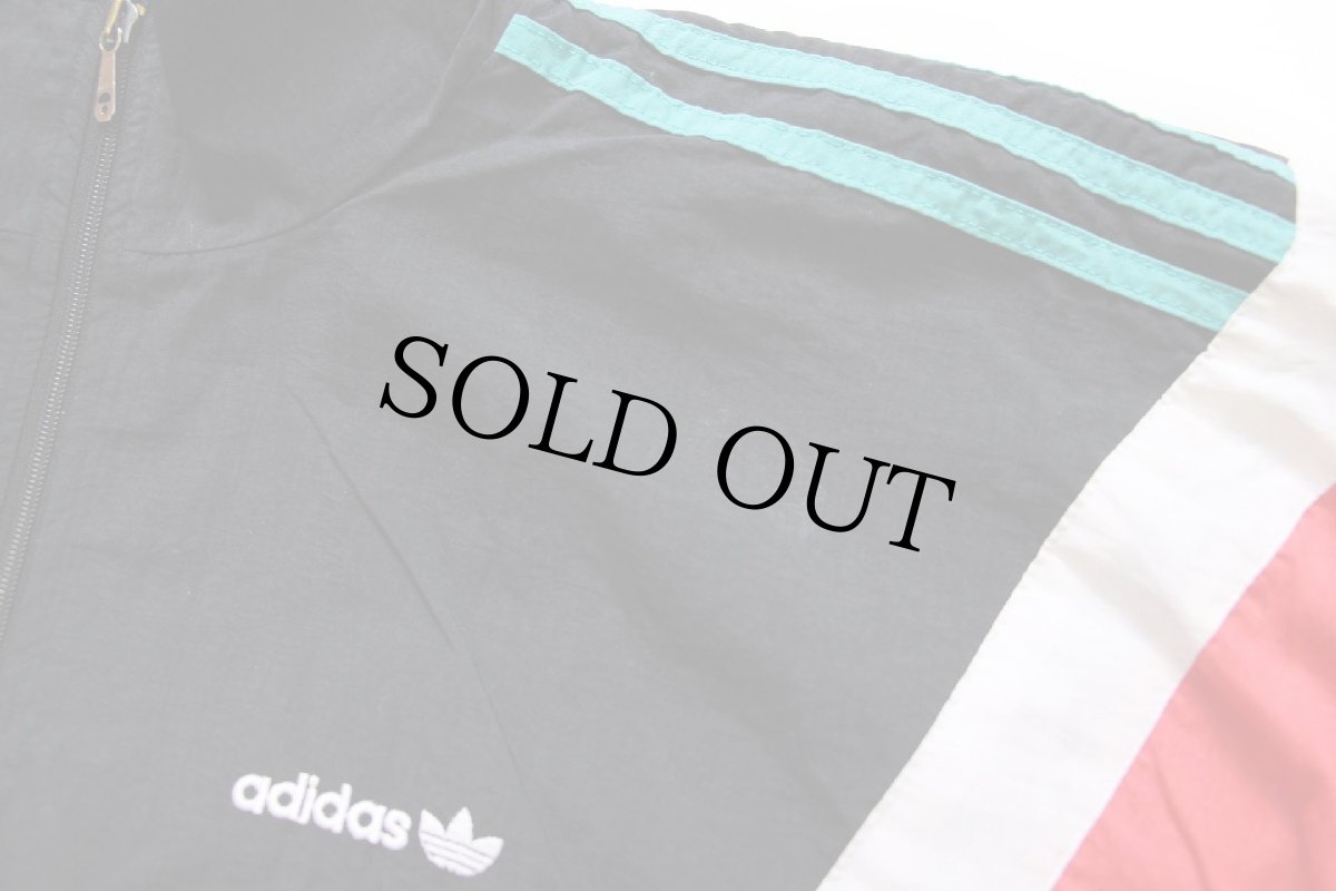 画像7: 80s adidasアディダス トレフォイル ロゴ刺繍 マルチカラー 切り替え ドルマンスリーブ ナイロンジャケット 48/5 (7)