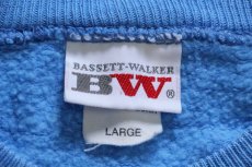 画像4: 80s USA製 BW BASSETT-WALKER 無地 半袖スウェット 水色 L★ブランク (4)