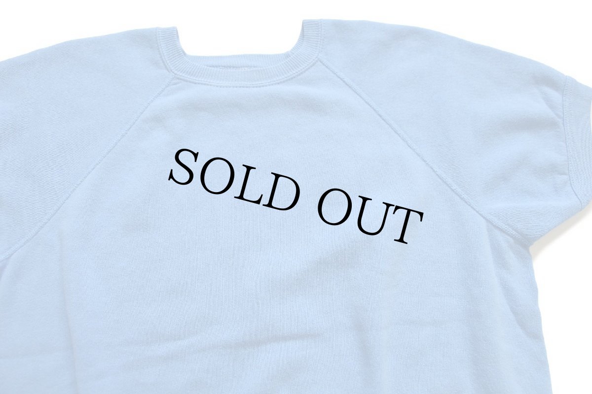 画像3: 80s USA製 BW BASSETT-WALKER 無地 半袖スウェット 水色 L★ブランク (3)