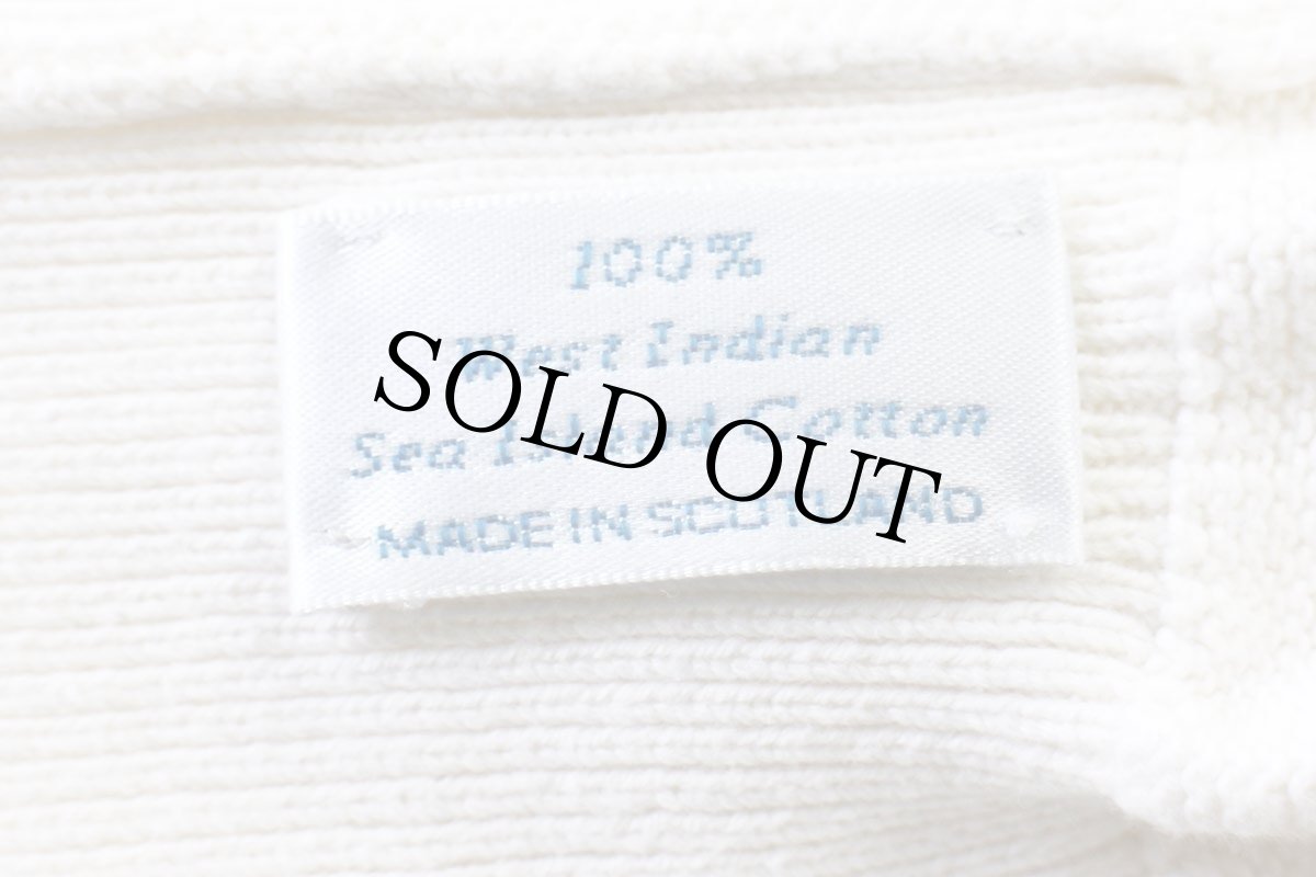 画像5: スコットランド製 BALLANTYNE 無地 Sea Island Cotton コットンニット カーディガン ナチュラル 50 (5)