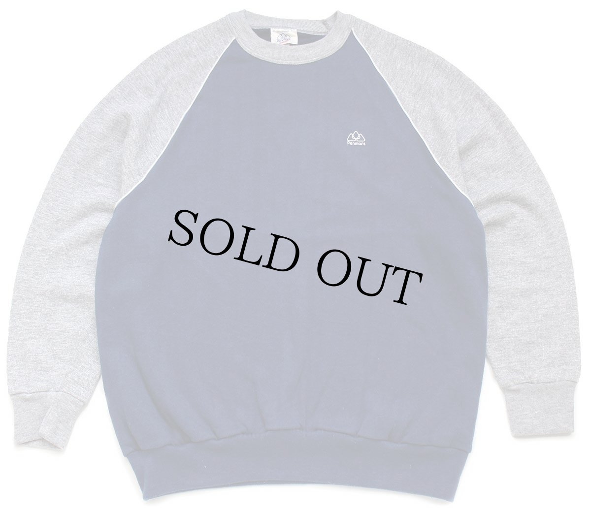 画像1: 80s カナダ製 Penmans ツートン 切り替え スウェット 紺×杢グレー L (1)