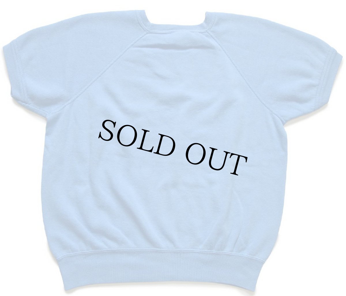 画像2: 80s USA製 BW BASSETT-WALKER 無地 半袖スウェット 水色 L★ブランク (2)