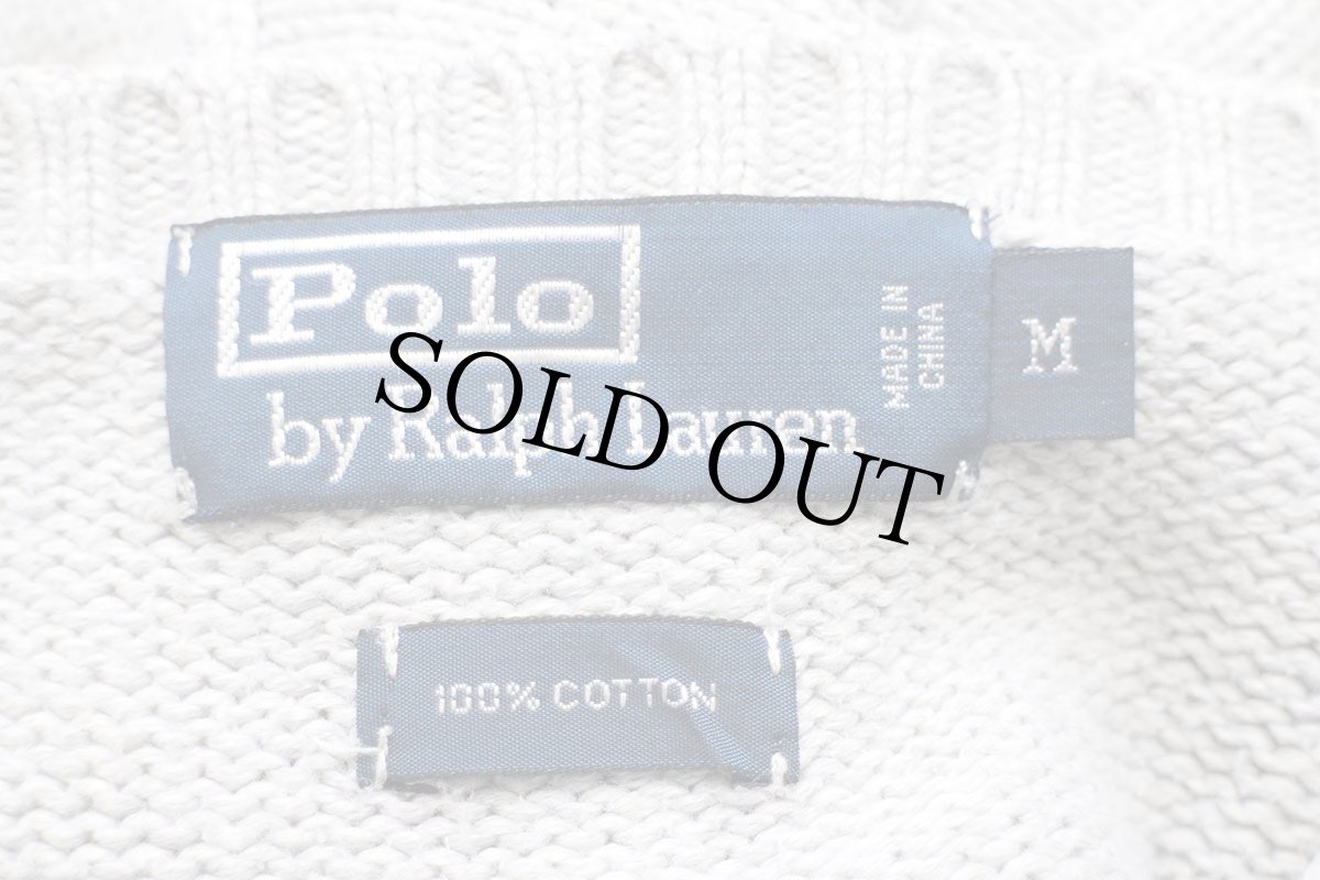 画像4: 00s ポロ ラルフローレン ワンポイント コットンニット セーター 杢グレー M (4)