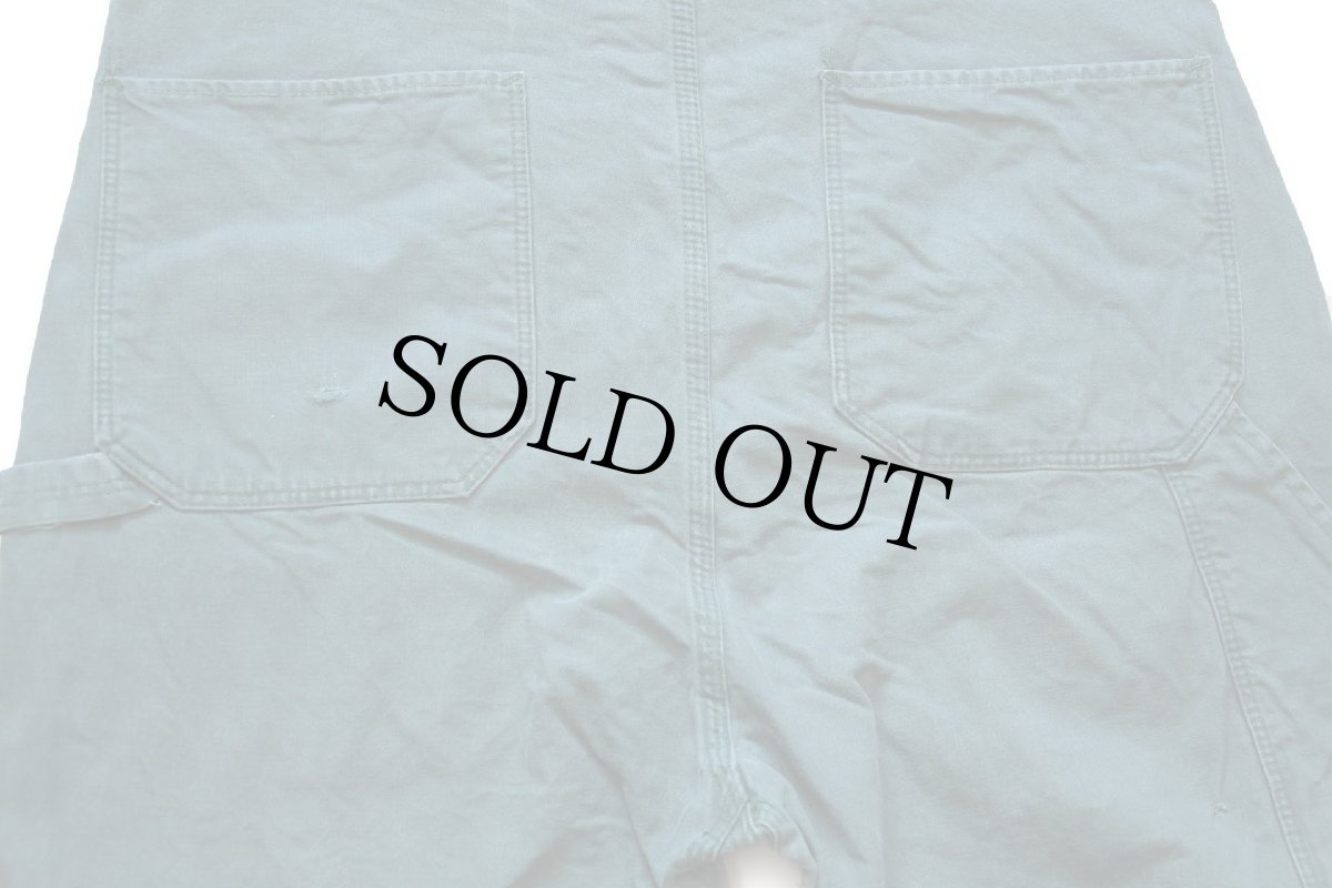 画像6: 70s スウェーデン製 FRISTADS ユーロ ワーク コットン オーバーオール ボロ 薄緑 52 (6)