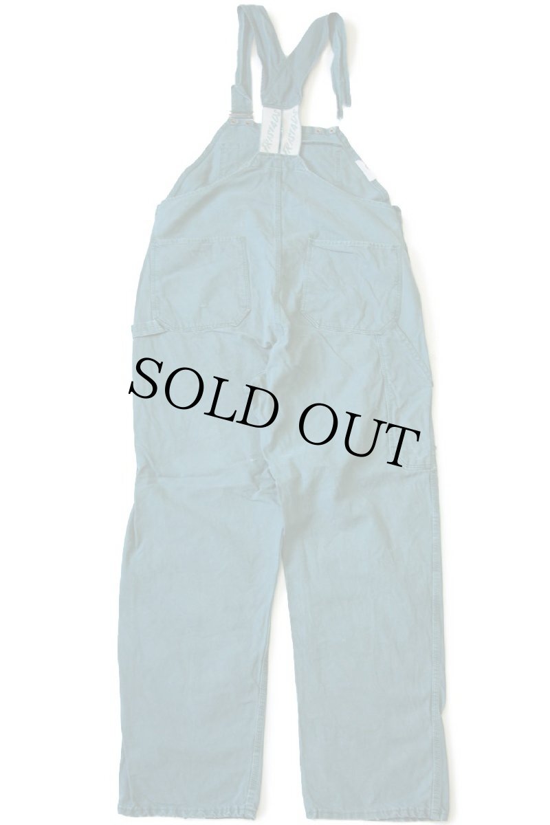 画像3: 70s スウェーデン製 FRISTADS ユーロ ワーク コットン オーバーオール ボロ 薄緑 52 (3)