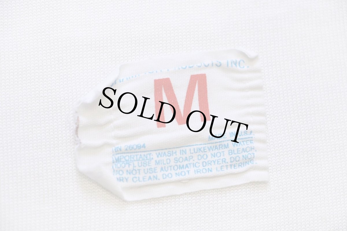 画像4: 70s USA製 CHAMPIONチャンピオン NOTRE DAME FIGHTING IRISH 染み込みプリント コットン×ナイロン フットボールTシャツ アイボリー M (4)