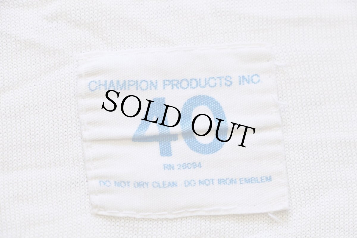 画像4: 60s CHAMPIONチャンピオン タタキタグ 64 ナンバリング 両面 オール染み込みプリント コットン×ナイロン フットボールTシャツ 40 (4)