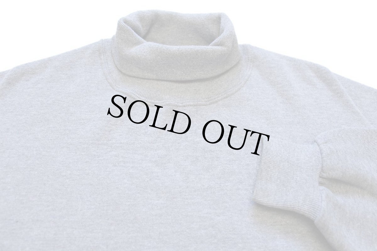 画像3: 90s USA製 JERZEES 無地 タートルネック スウェット 杢グレー L★ブランク (3)