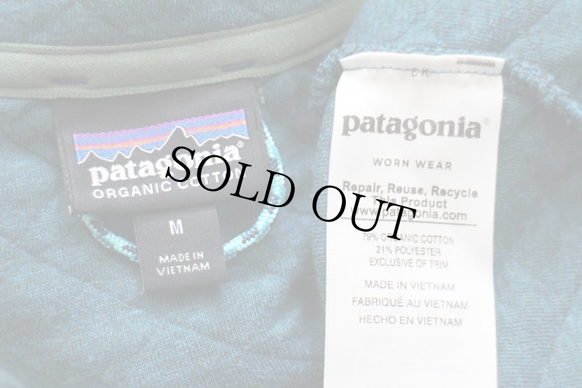 画像4: patagoniaパタゴニア オーガニックコットン キルティング スナップT ブルーグリーン M (4)