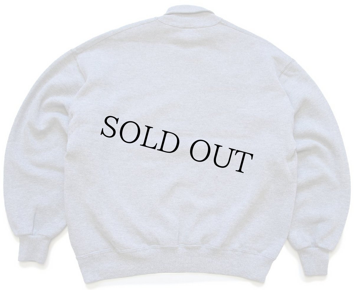 画像2: 90s USA製 JERZEES 無地 タートルネック スウェット 杢グレー L★ブランク (2)